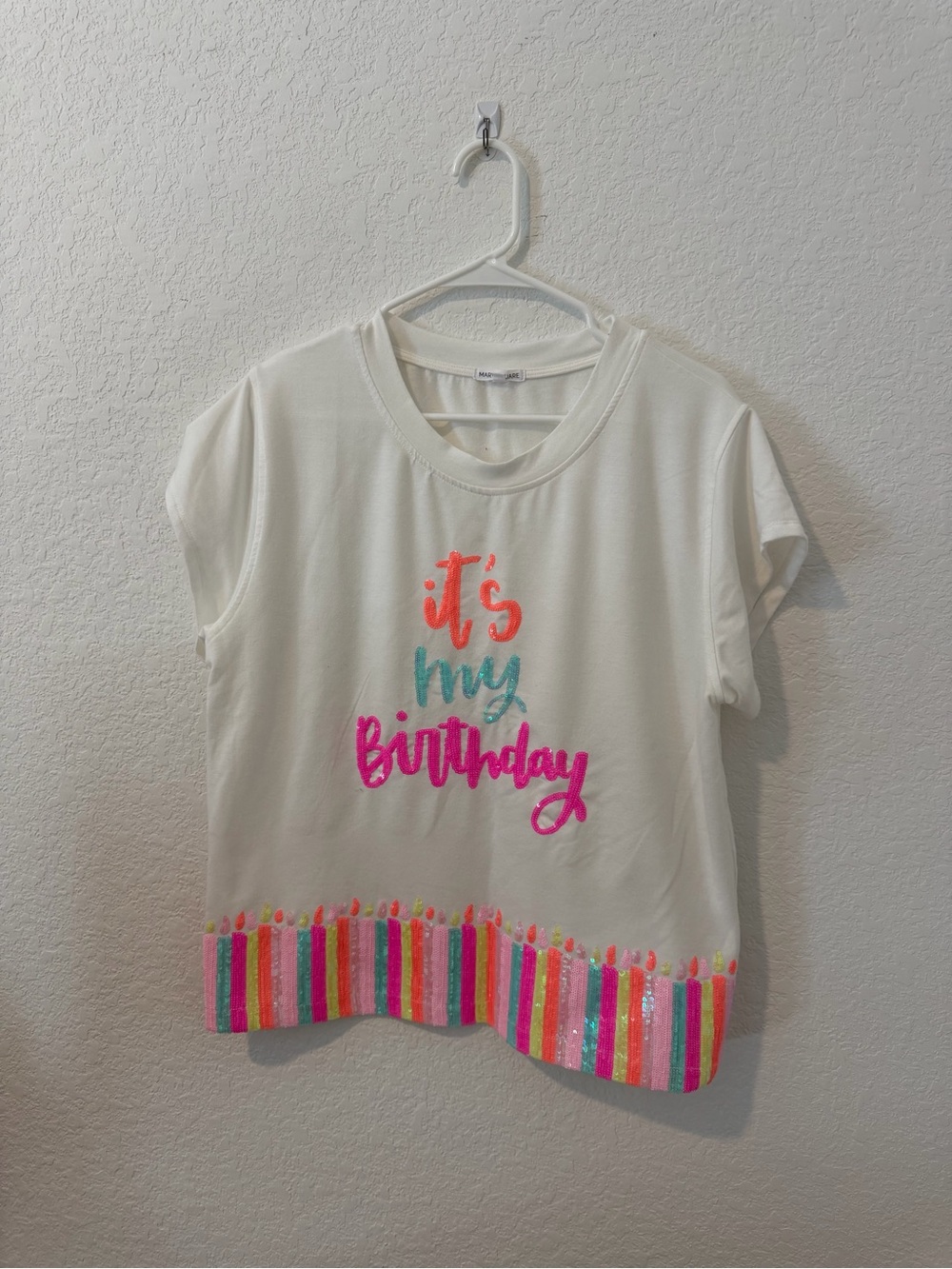 'It's My Birthday' White Short-Sleeve Tee